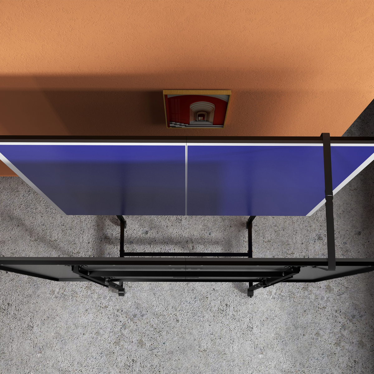 SPORTNOW 9FT Folding Indoor Table Tennis Table, Blue, 4 Wheels