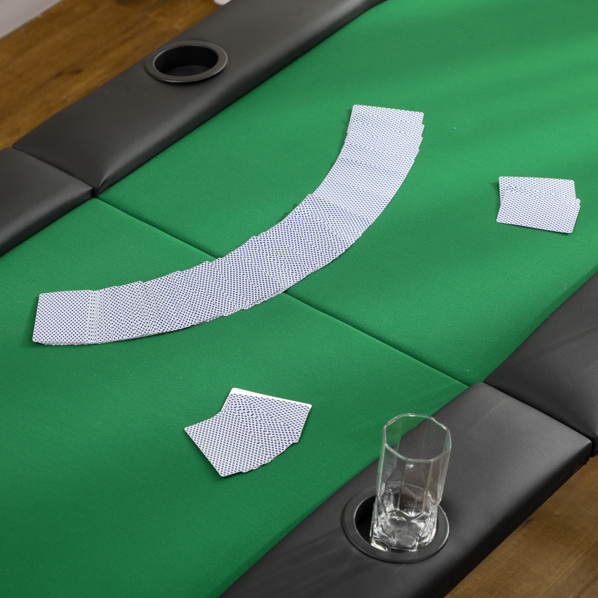 HOMCOM Foldable Poker Table Top for 8 Players with Drink Holder