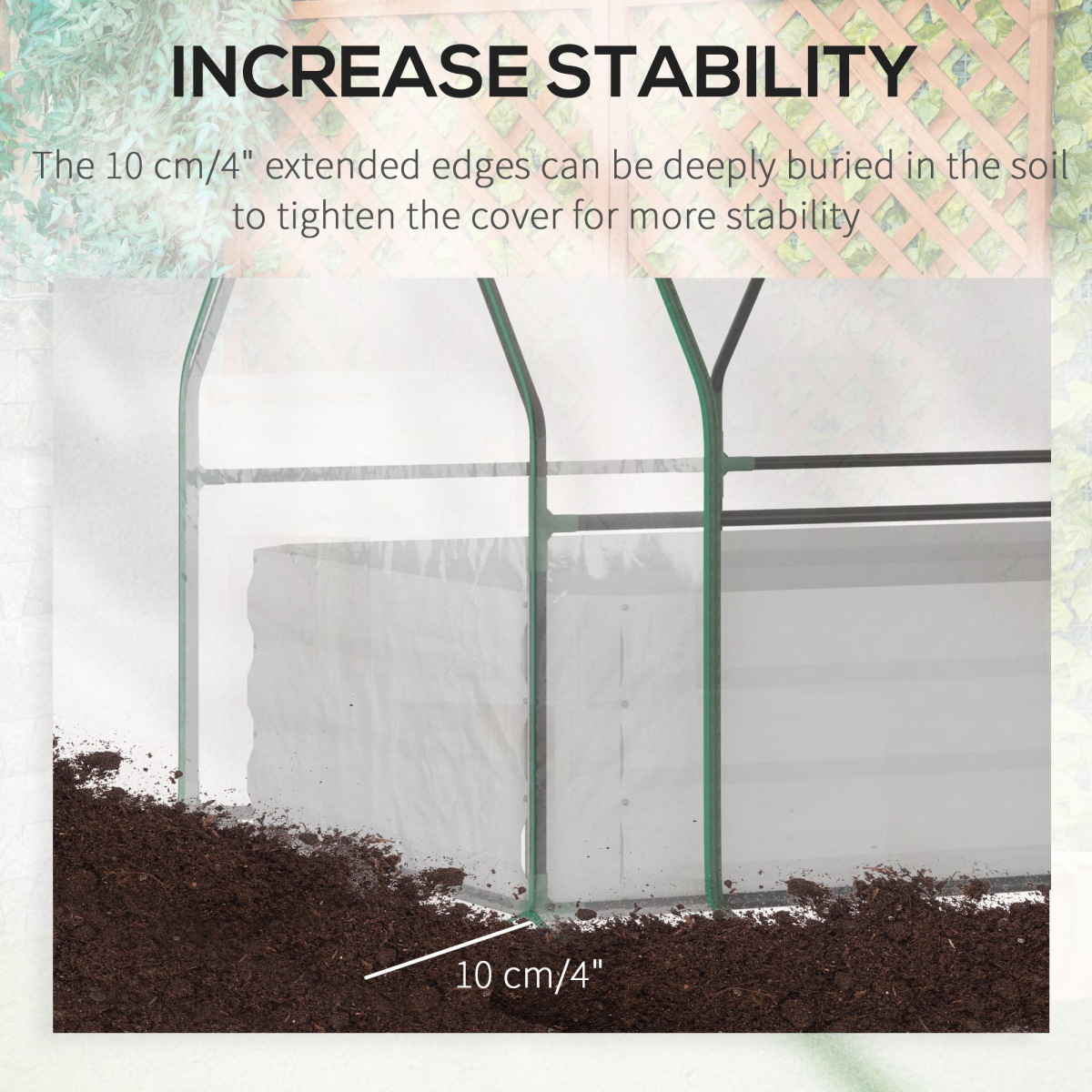 Outsunny 2-in-1 Steel Raised Garden Bed with Greenhouse Cover, Clear