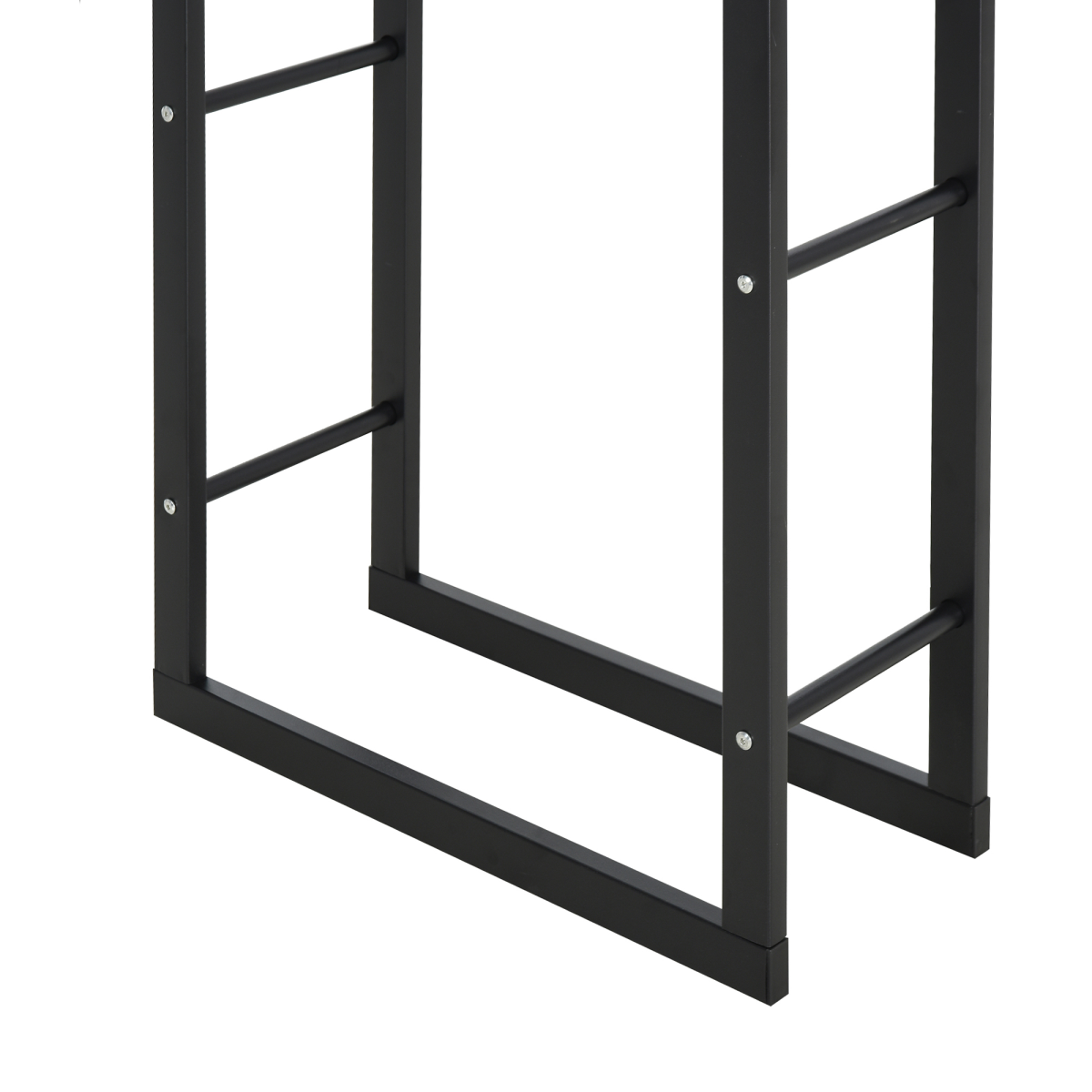 HOMCOM Metal Rust-Resistant Firewood Log Rack, Black, 100kg Capacity, Indoor and Light Outdoor Use