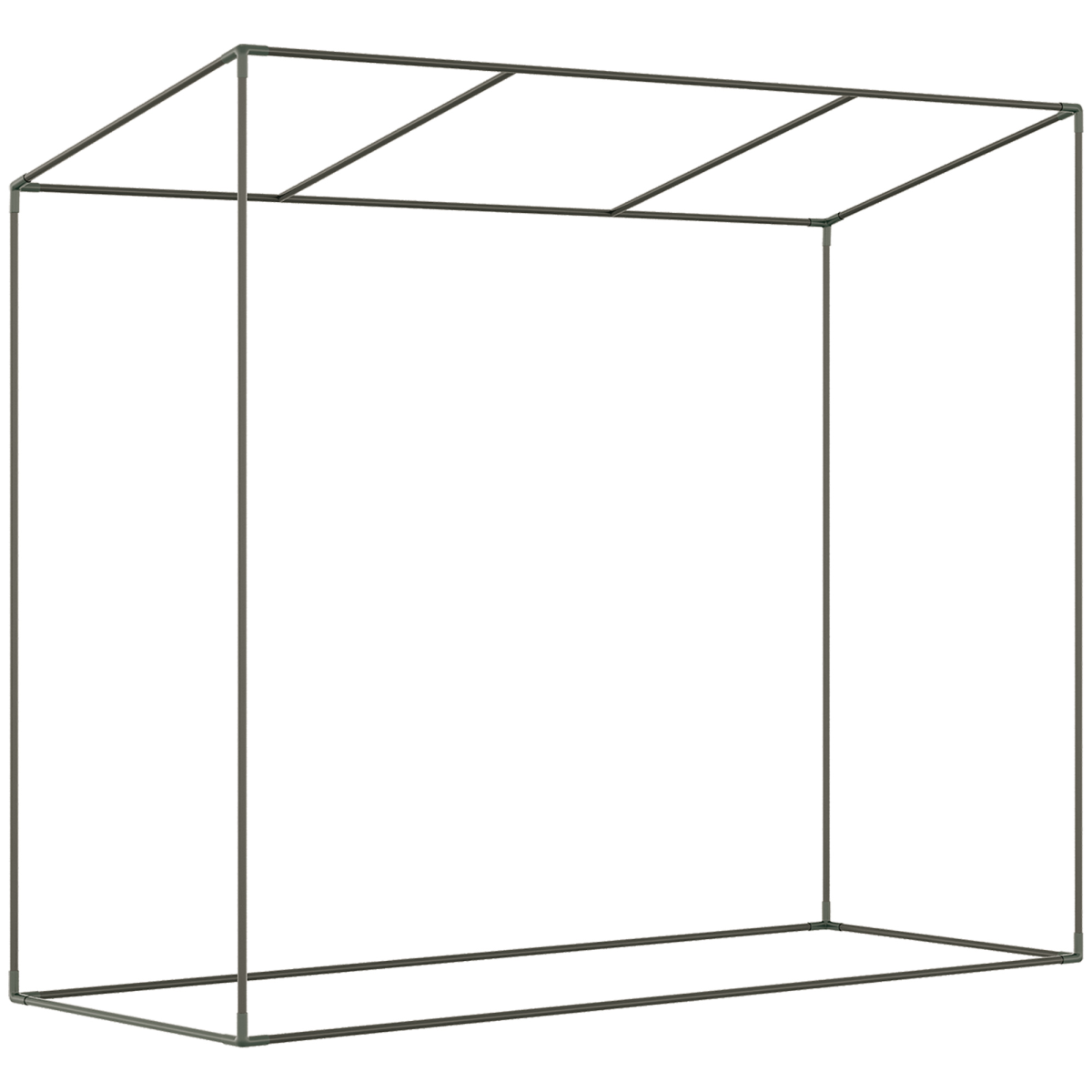 Outsunny Walk-In Greenhouse, 200 x 76 x 168 cm, Steel Frame, Roll-Up Door