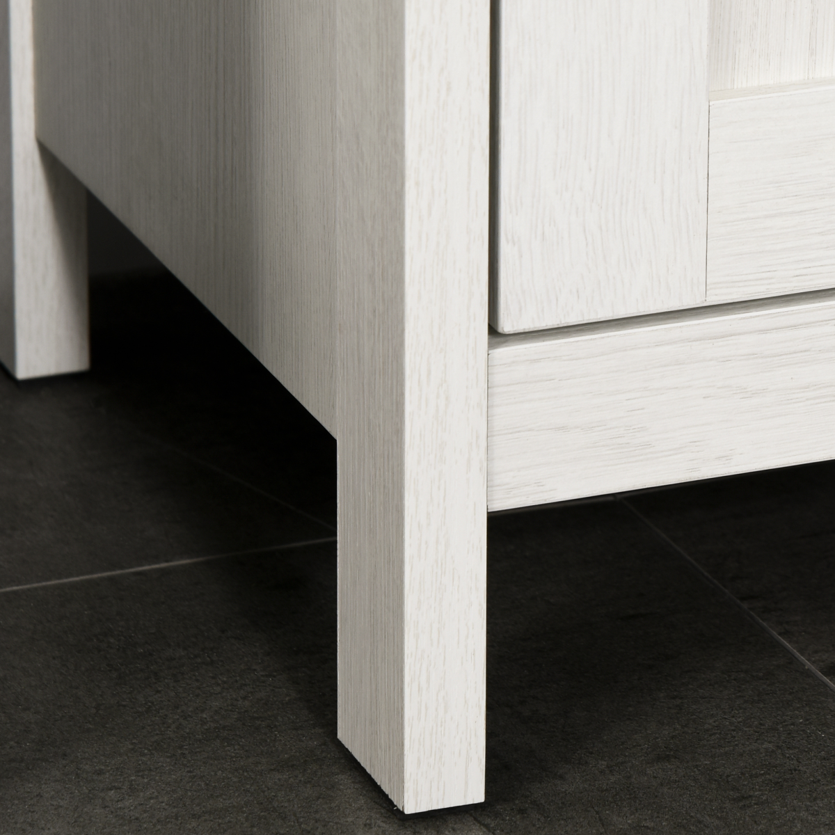Slim Tall White Bathroom Linen Tower with Adjustable Shelf