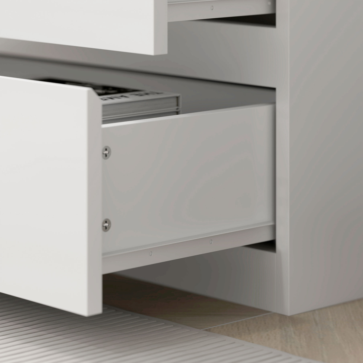 HOMCOM 180cm White Freestanding Bookshelf with 3 Shelves and 3 Drawers