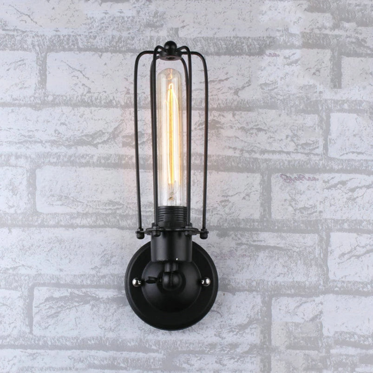 Black Industrial Adjustable Long Cage Metal Wall Light E27