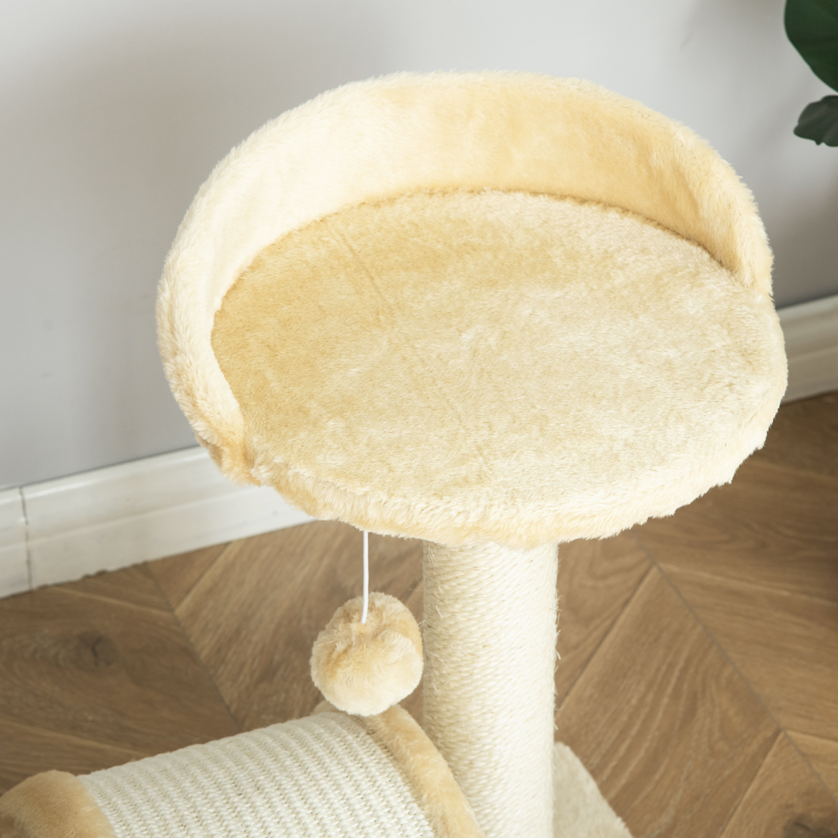 Pawhut Cat Tree with Sisal Scratching Posts, Plush Cover, Ball Toy and Lightweight Design