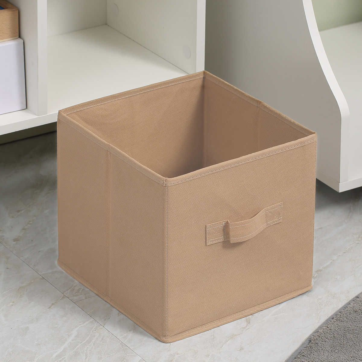 HOMCOM White Freestanding 6 Cube Storage Unit with 3 Cloth Drawers