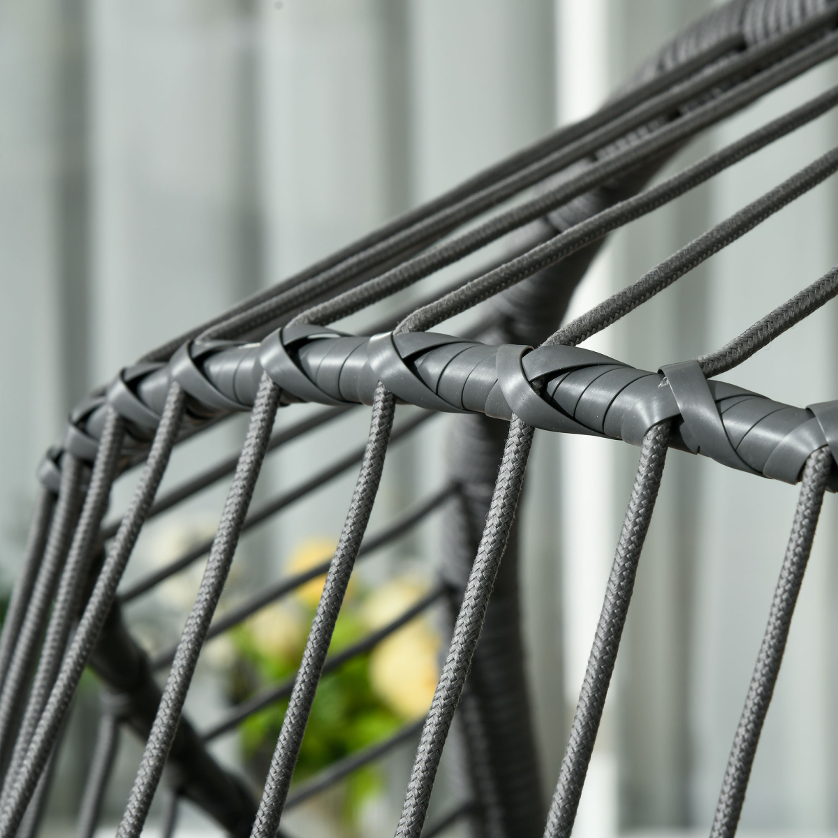 Outsunny Grey Hanging Swing Chair with Thick Cushion, Foldable Patio Hanging Chair