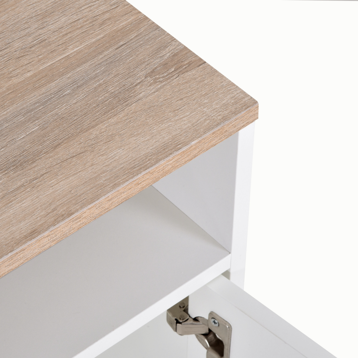 HOMCOM 42" White TV Stand with Cabinets & Shelves