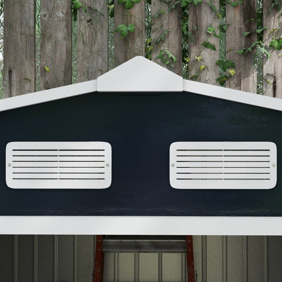 Outsunny 9 x 6FT Galvanised Metal Garden Storage Shed with Floor Foundation, Ventilation and Sliding Double Doors, Dark Grey