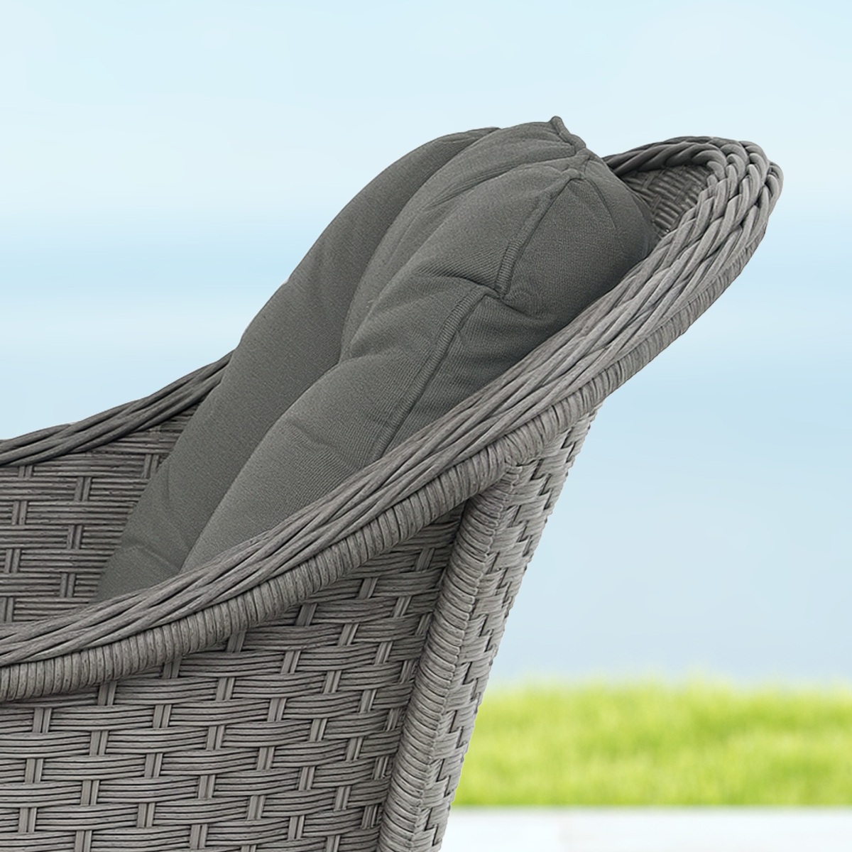 Outsunny 4 Piece Rattan Garden Furniture Set with Padded Cushions, Loveseat, 2 Armchairs and Coffee Table