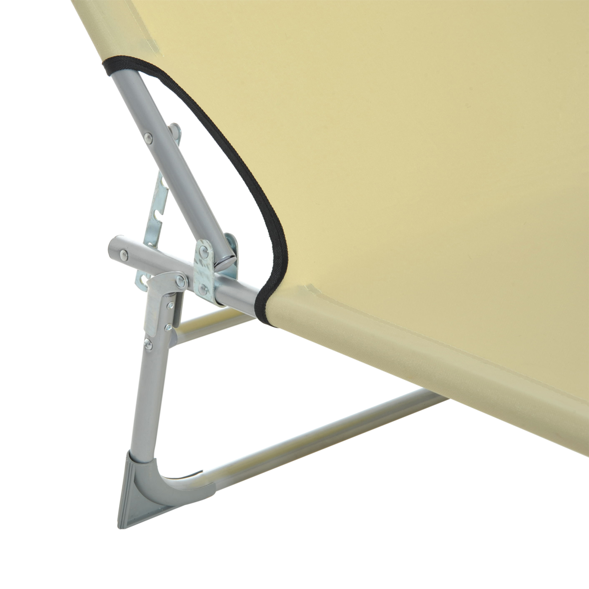 Portable Folding Camping Cot Sun Lounger with Adjustable Back, Outdoor Recliner Chaise Chair
