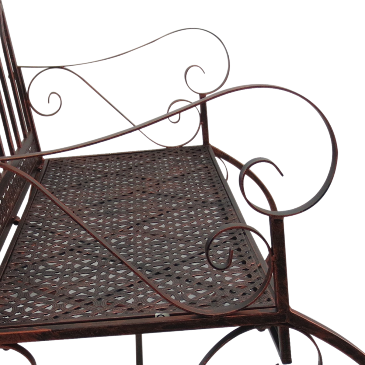 Outsunny 2-Seater Metal Rocking Garden Bench, Bronze