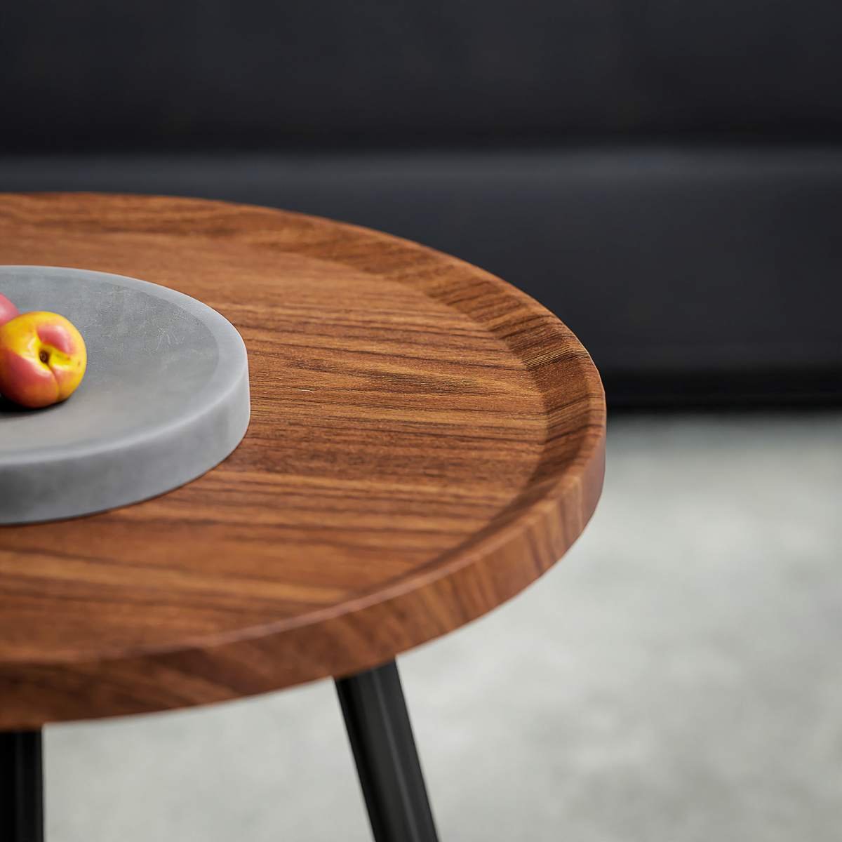 HOMCOM Set of 2 Nesting Side Tables, Chestnut Wood Effect, Metal Legs