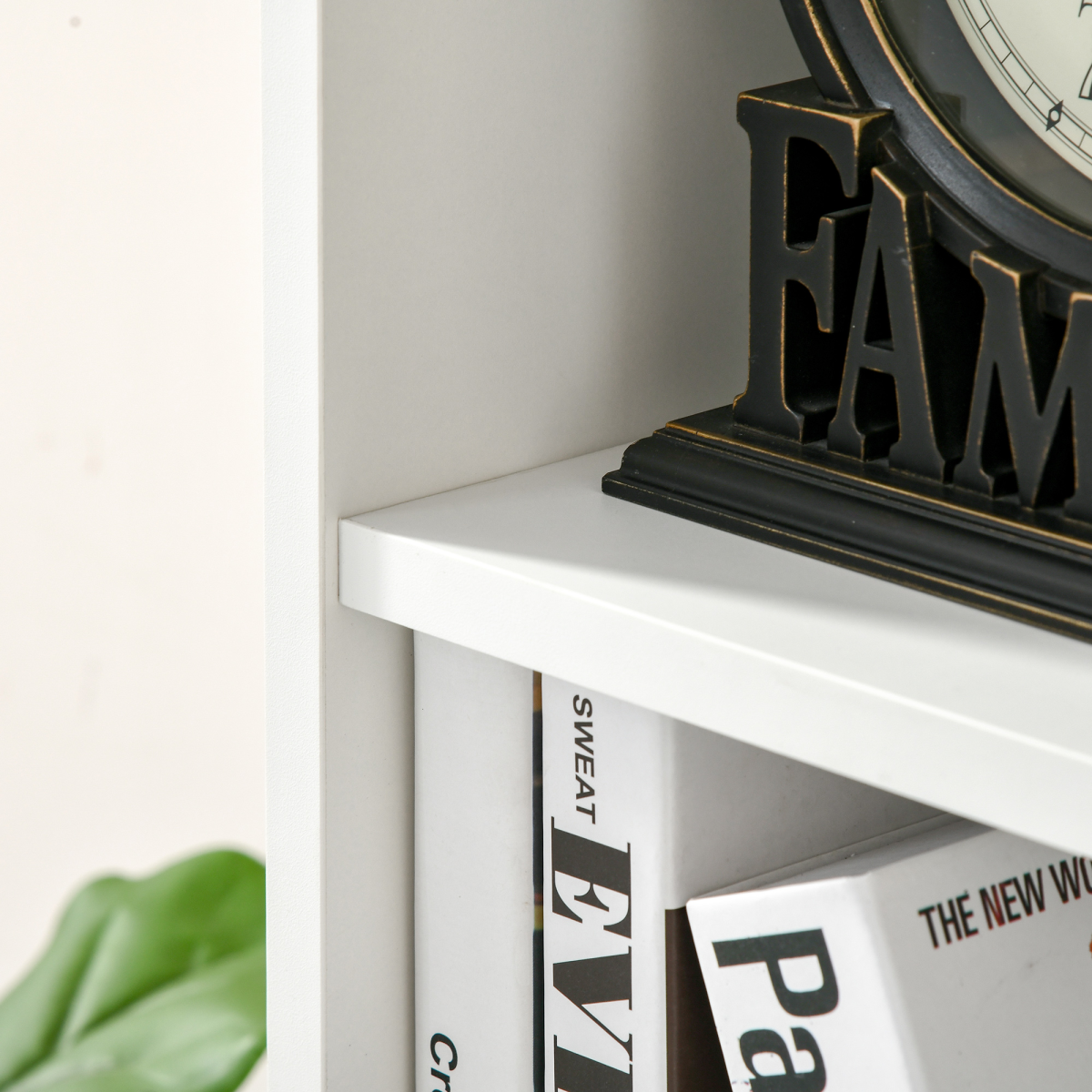 HOMCOM 7-Cube White Bookcase Shelf, Modern Storage for Home Office