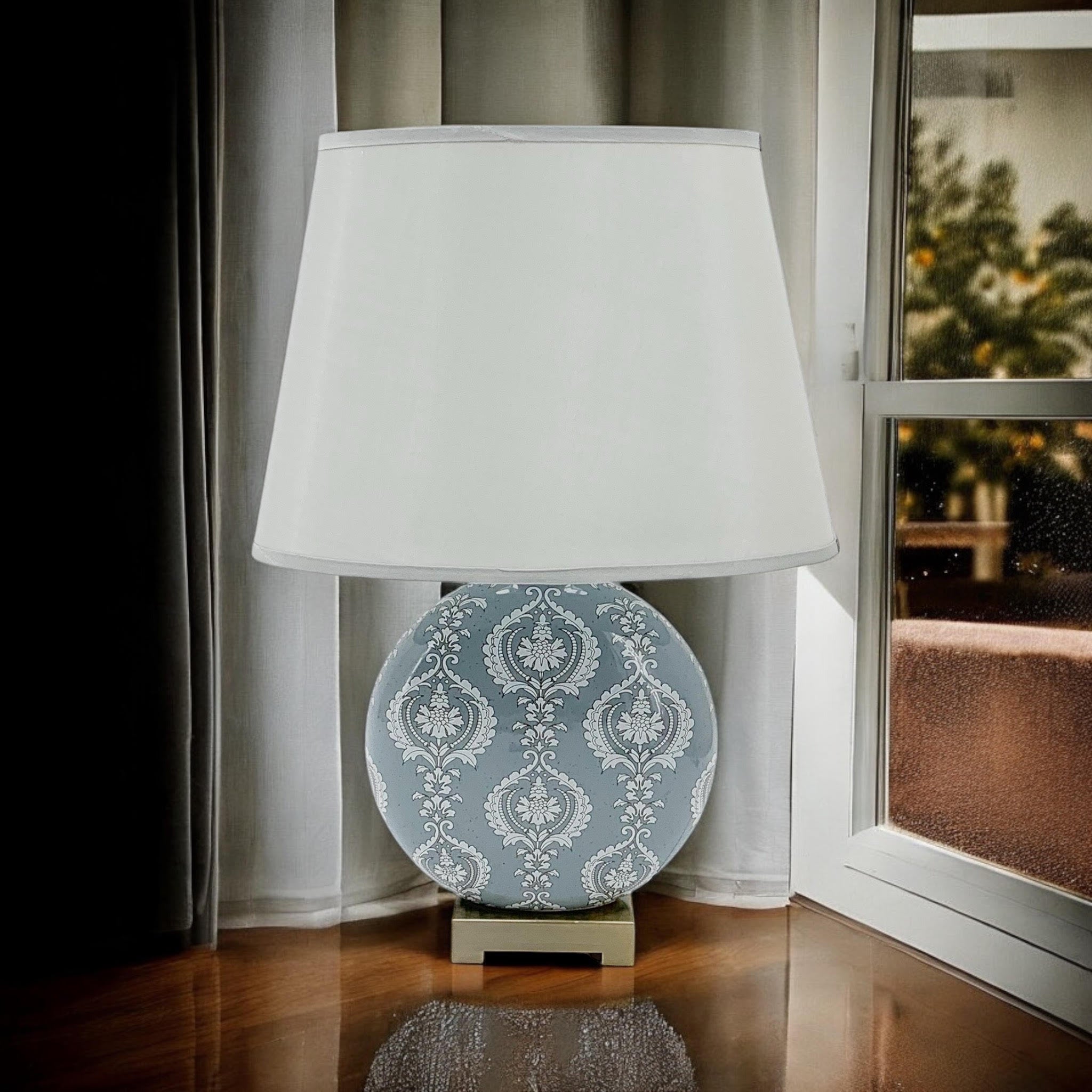 MSL 42cm Traditional Table Lamp with Linen Shade and Inline Rocker Switch
