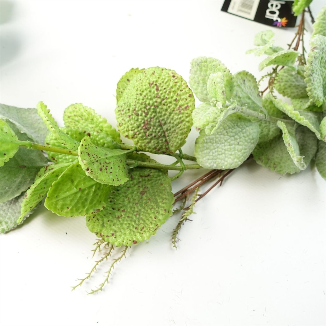 Leaf 125cm Artificial Hanging Trailing Mint Leaf Garland Plant, Wired Shapeable Garland