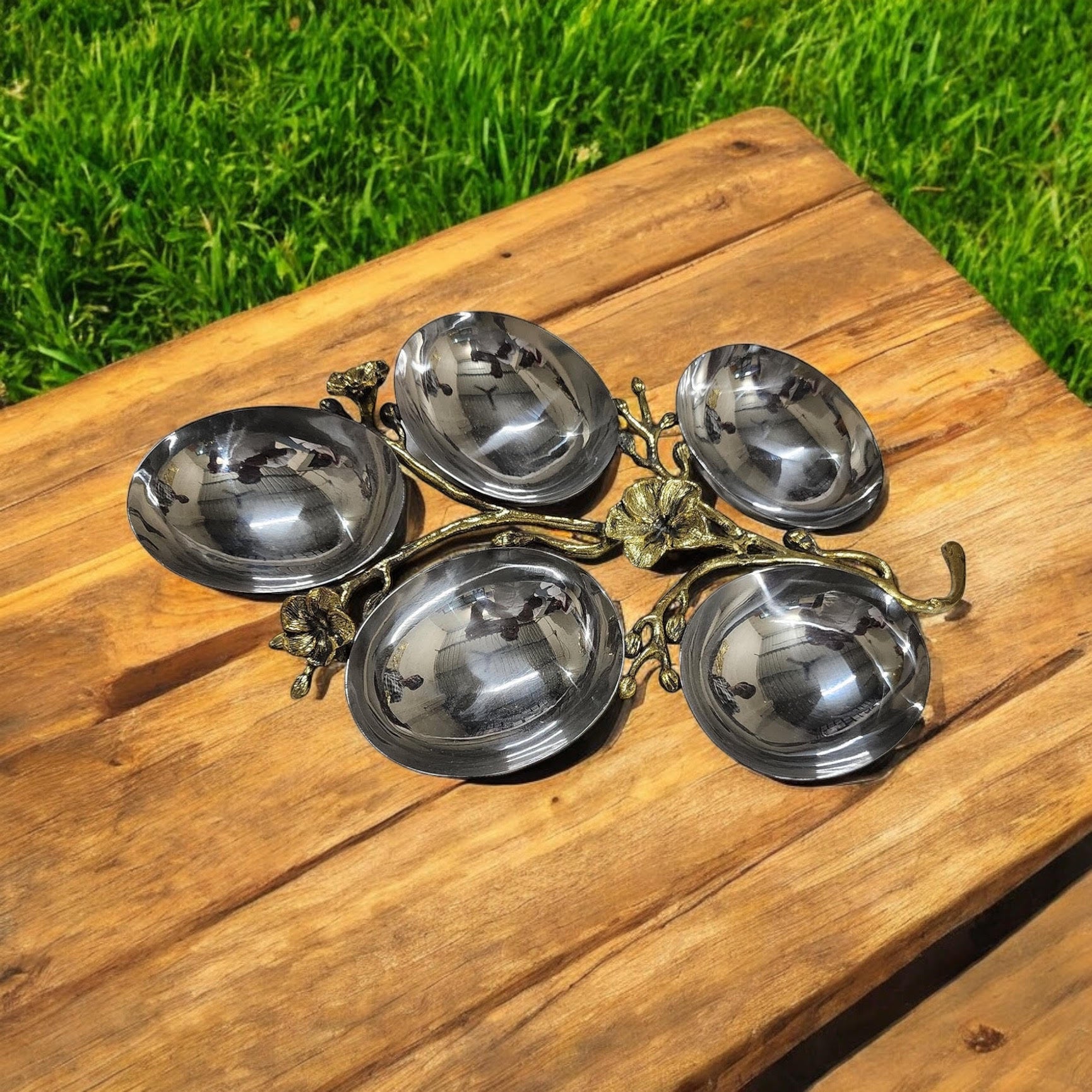 MSL 33cm Brass Fruit Bowl Easy to Clean