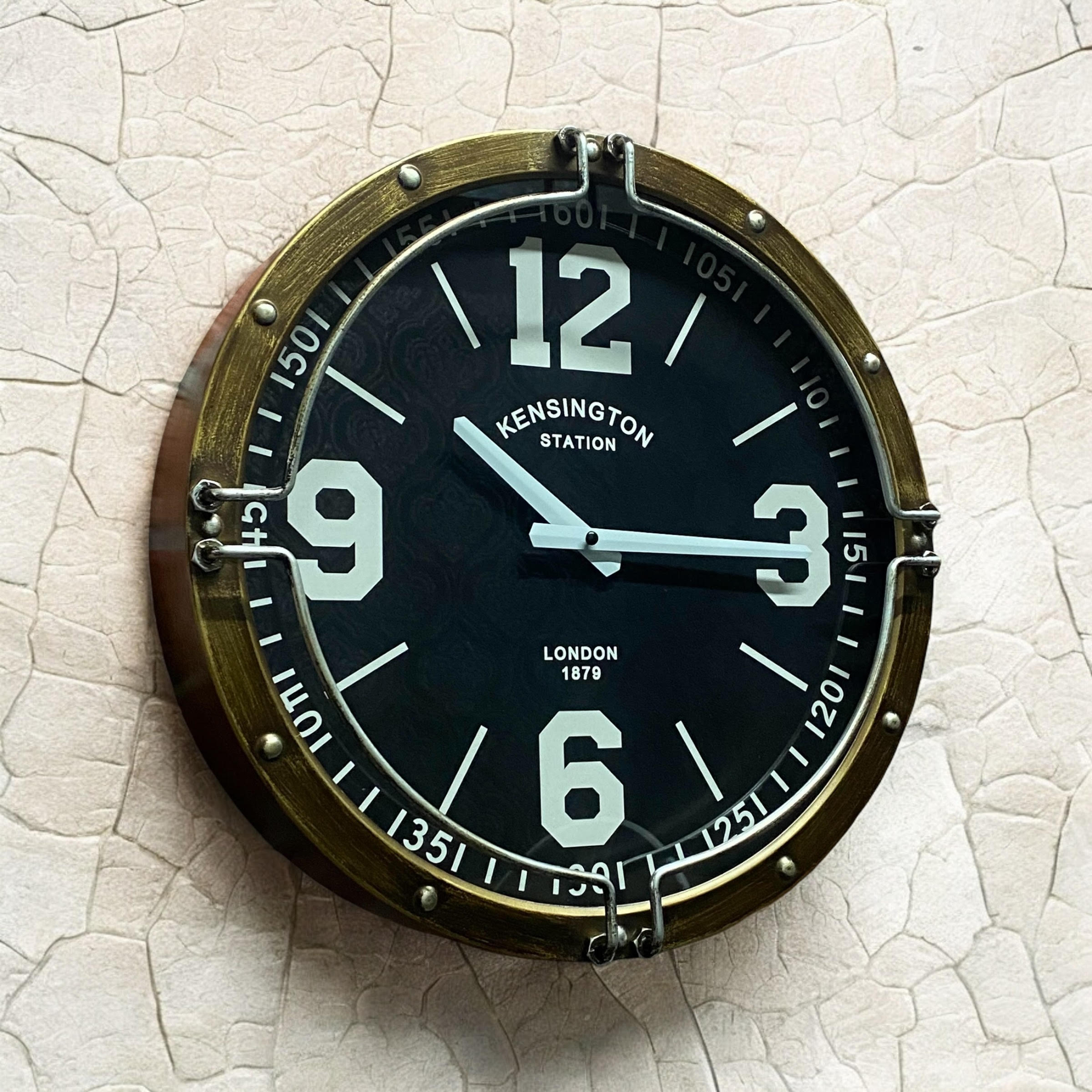 MSL 40cm Wall Clock Black Face Hanging Hook Requires 1 x AA Battery
