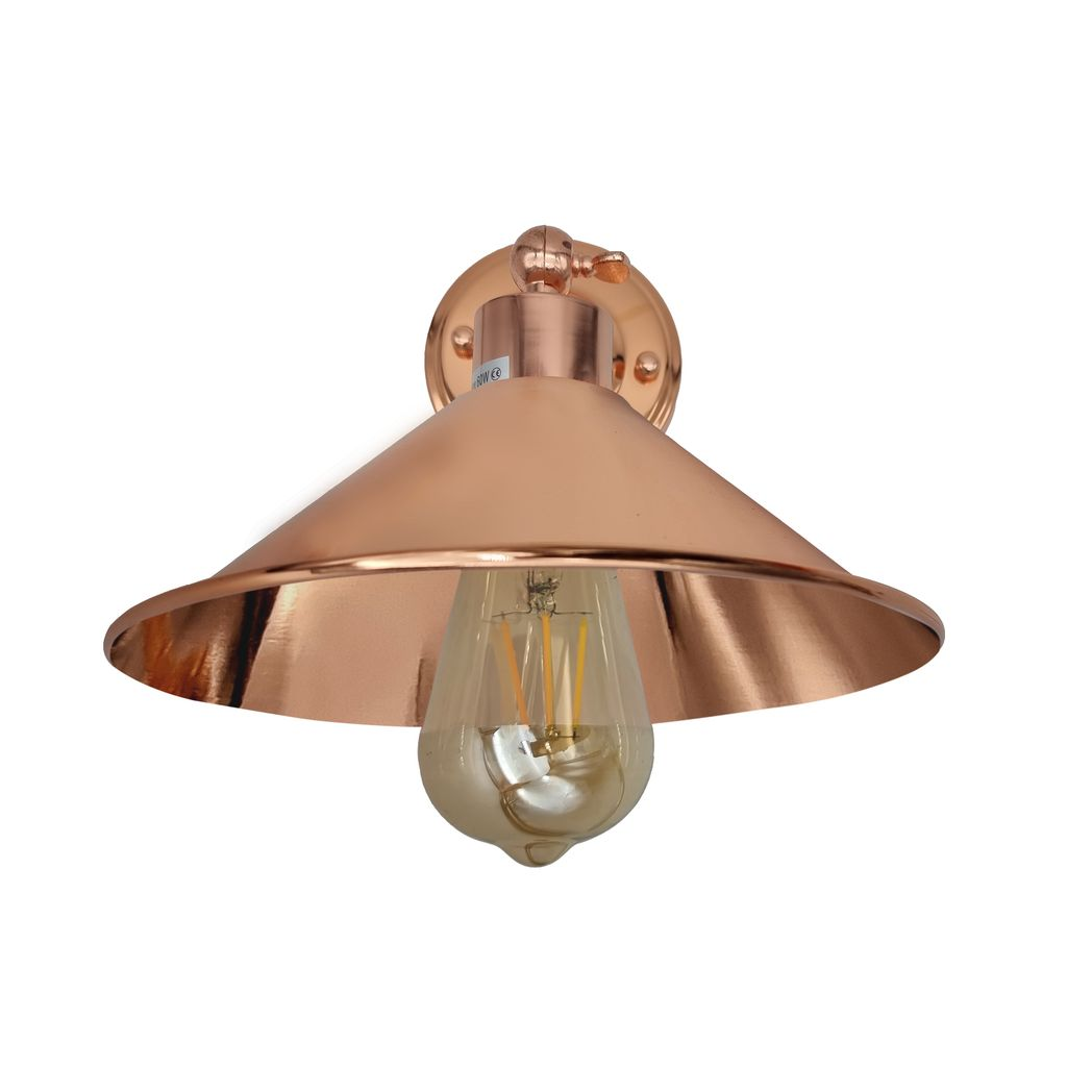 Rose Gold Vintage Retro Metal Wall Light with E27 Socket