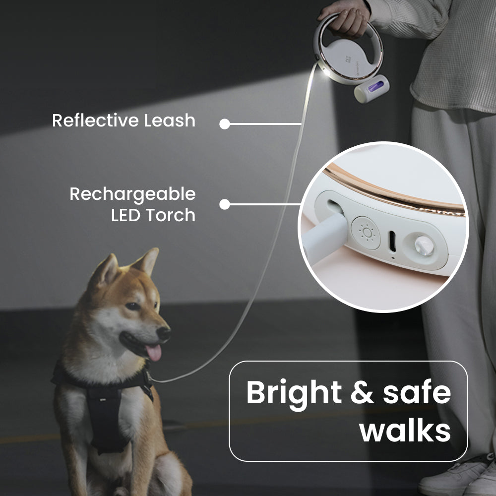 Lumi Leash (4-in-1 Reflective Leash with LED Torch & Poop Bag Dispenser)