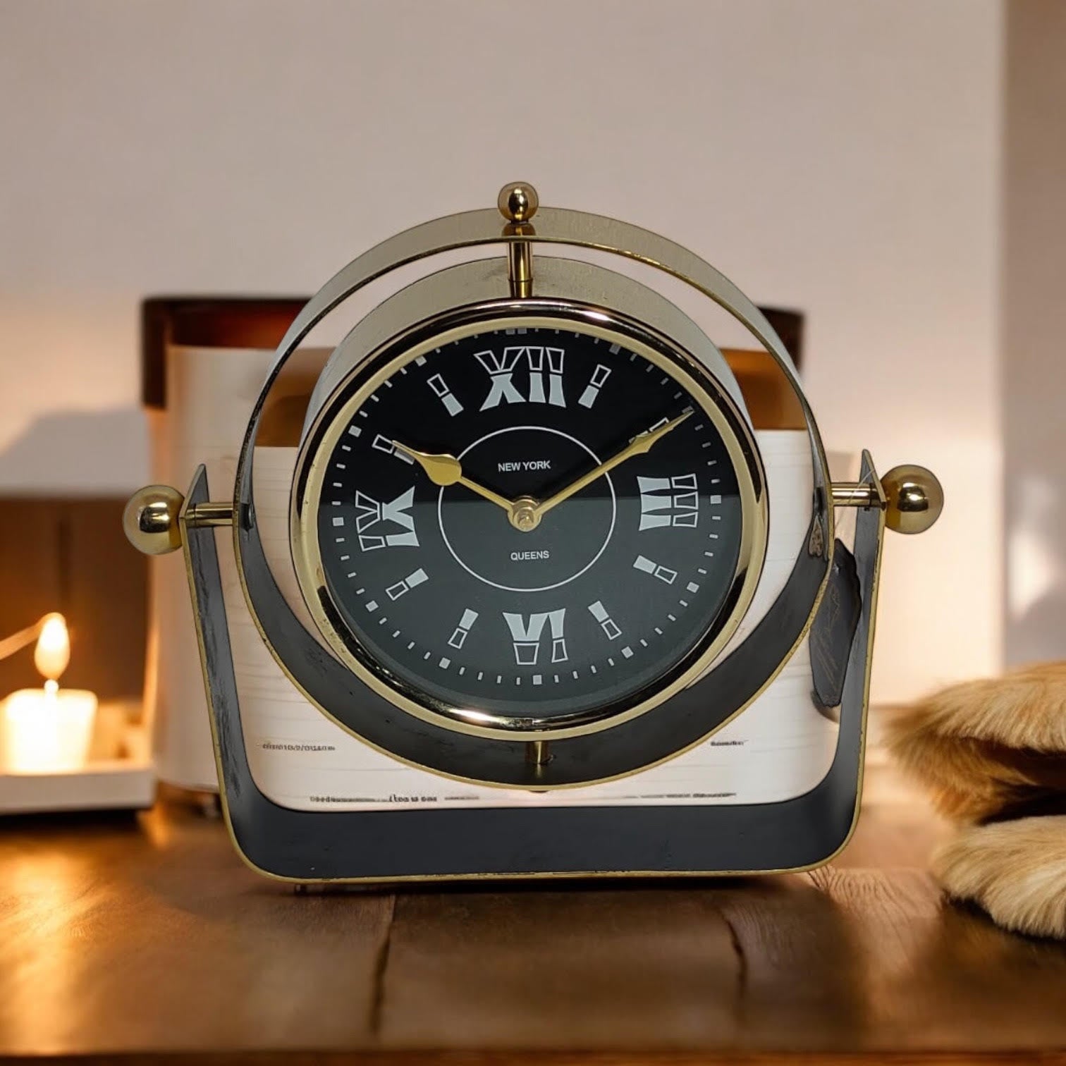 MSL Hand-Finished Table Clock, 1 AA Battery Required