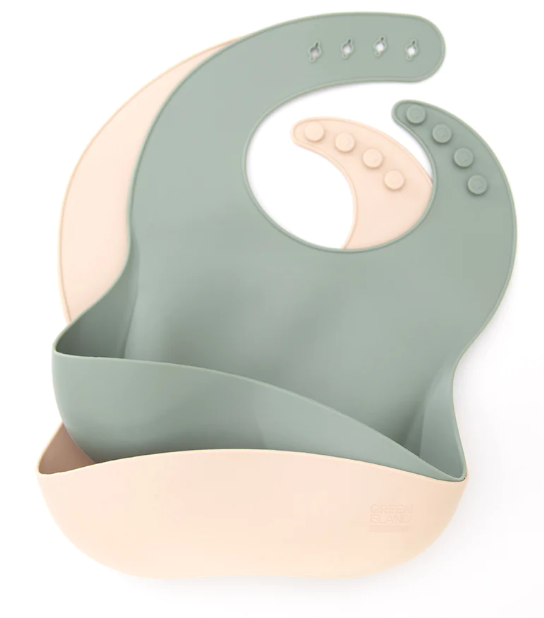 Baby silicone bibs BPA free in a pack of 2