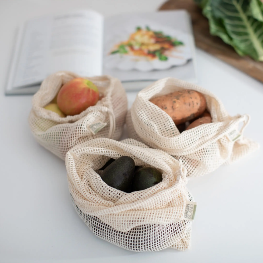 Organic Mesh Produce Bags - Set of 3