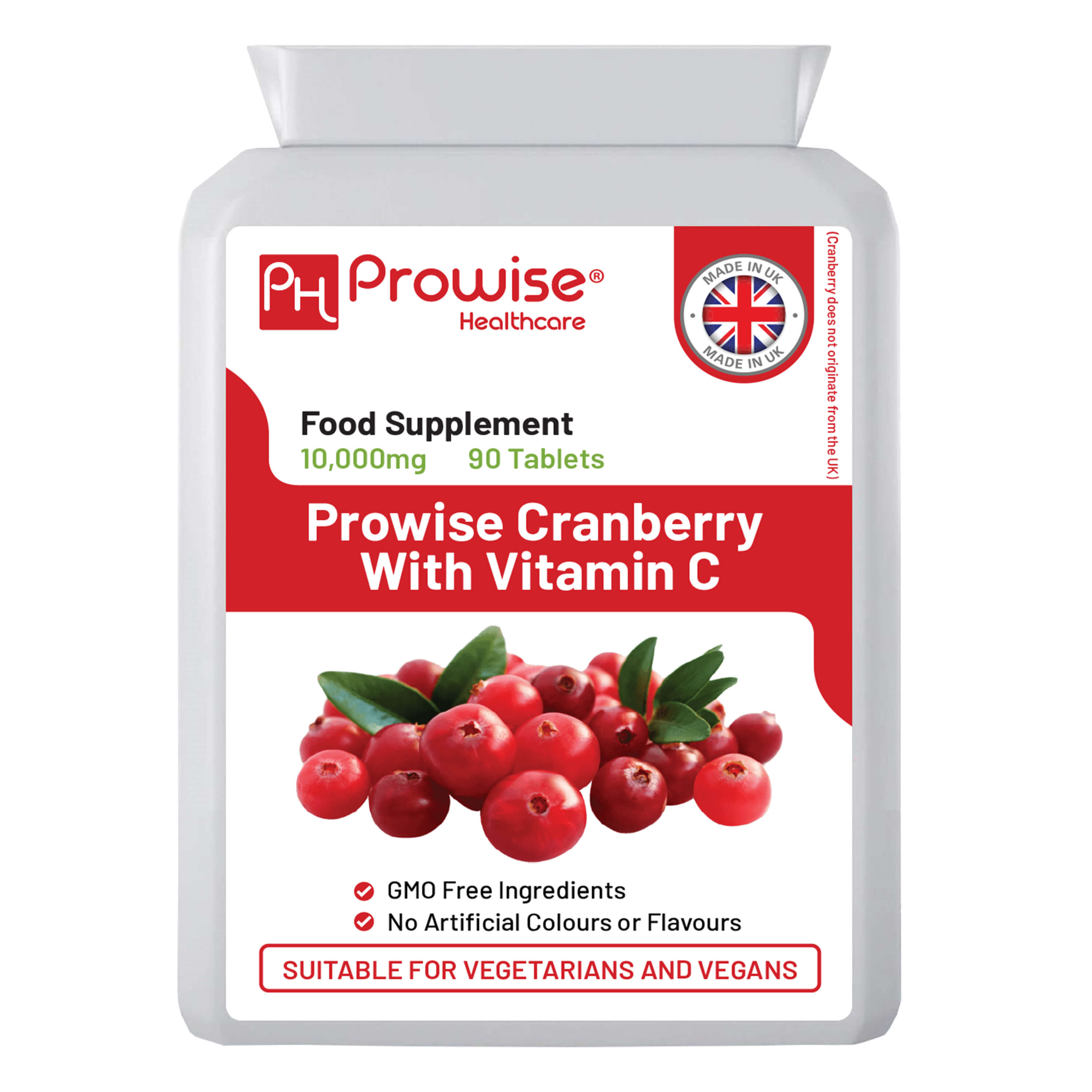 Prowise Cranberry 10,000mg Tablets with Vitamin C 80mg