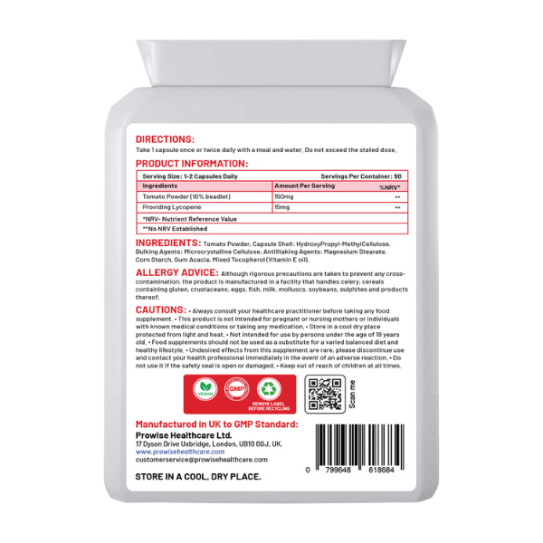 Prowise Healthcare Lycopene 15mg 90 Vegan Capsules