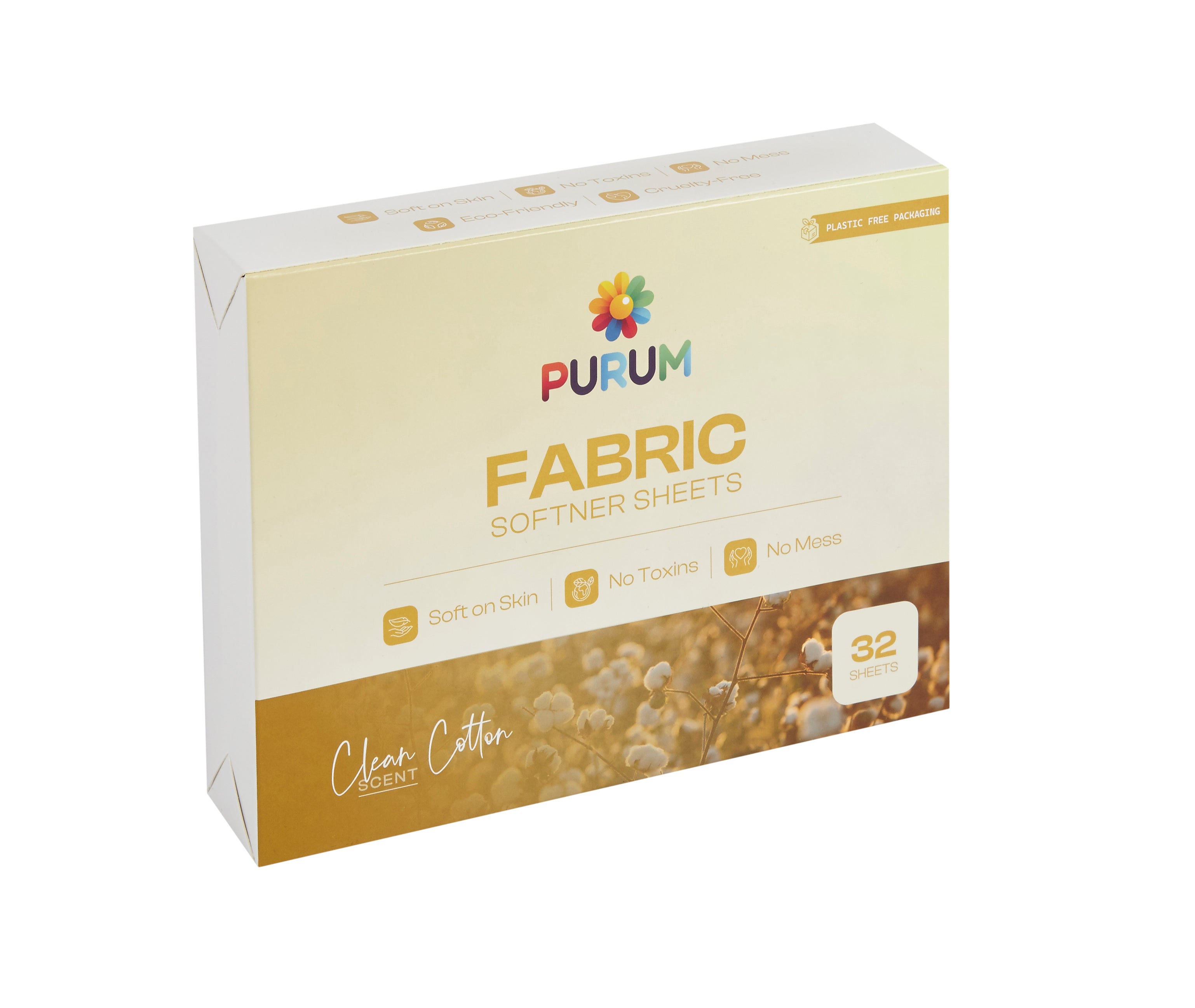 Purum Fabric Conditioner Sheets - Clean Cotton Scent