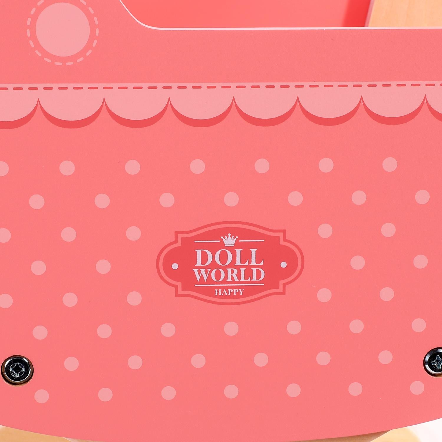 SOKA Wooden Pink Doll Pram with Bedding