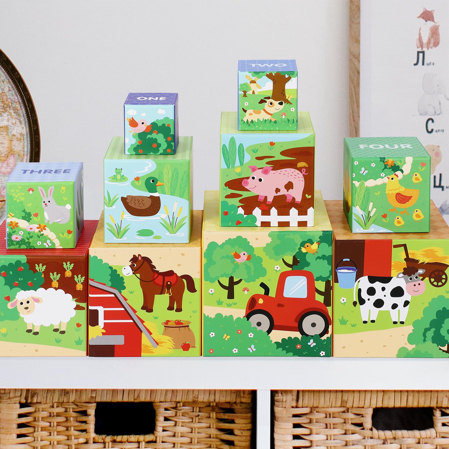 SOKA Play Imagine Learn Farm Stacking Cubes