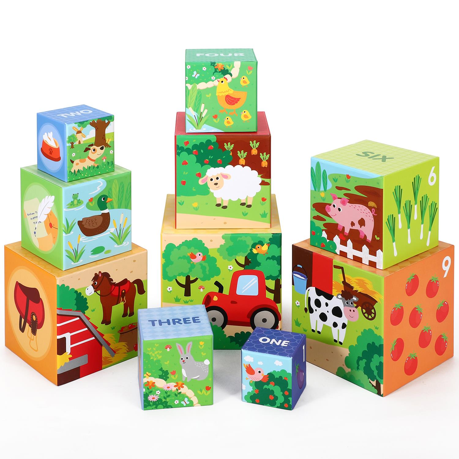 SOKA Play Imagine Learn Farm Stacking Cubes
