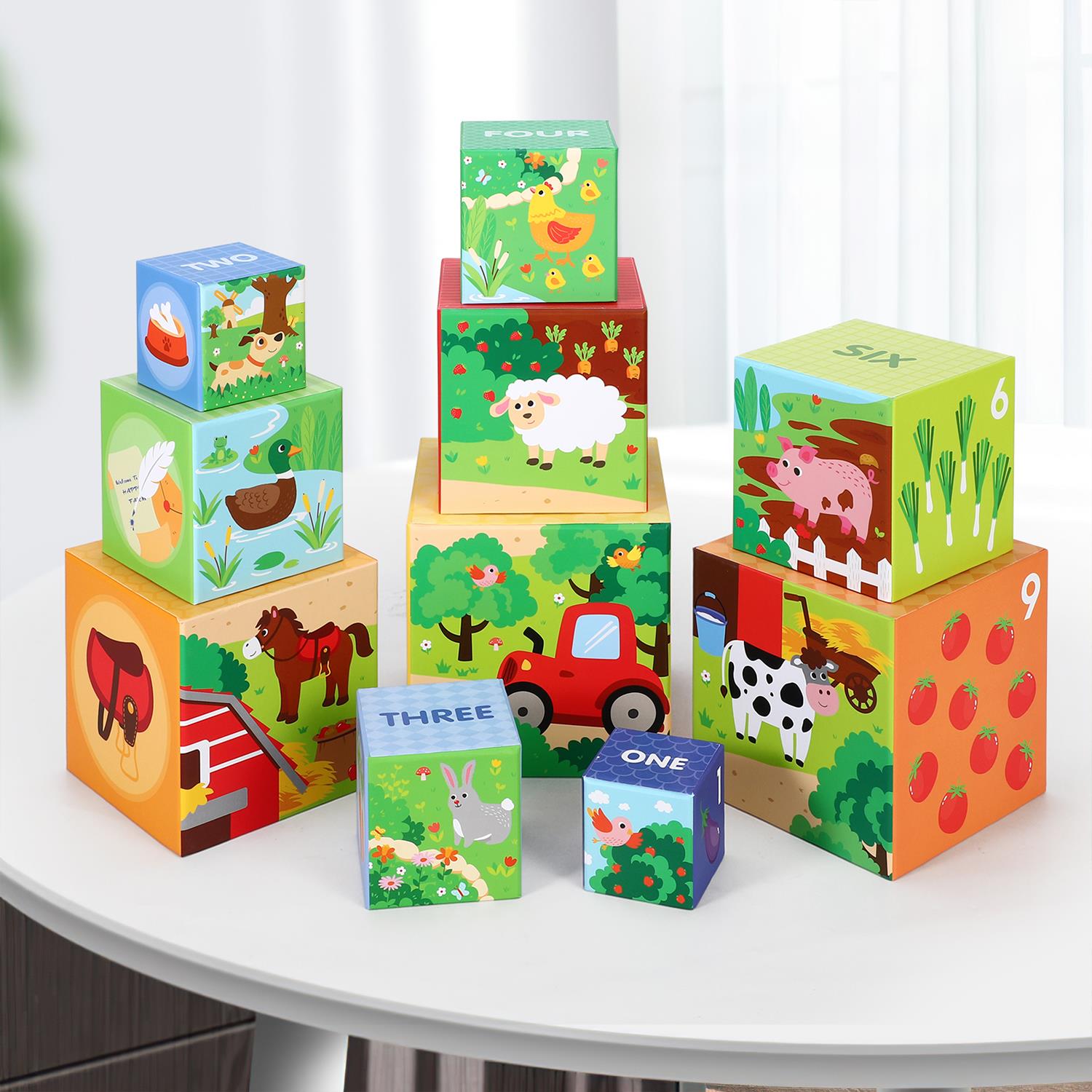 SOKA Play Imagine Learn Farm Stacking Cubes
