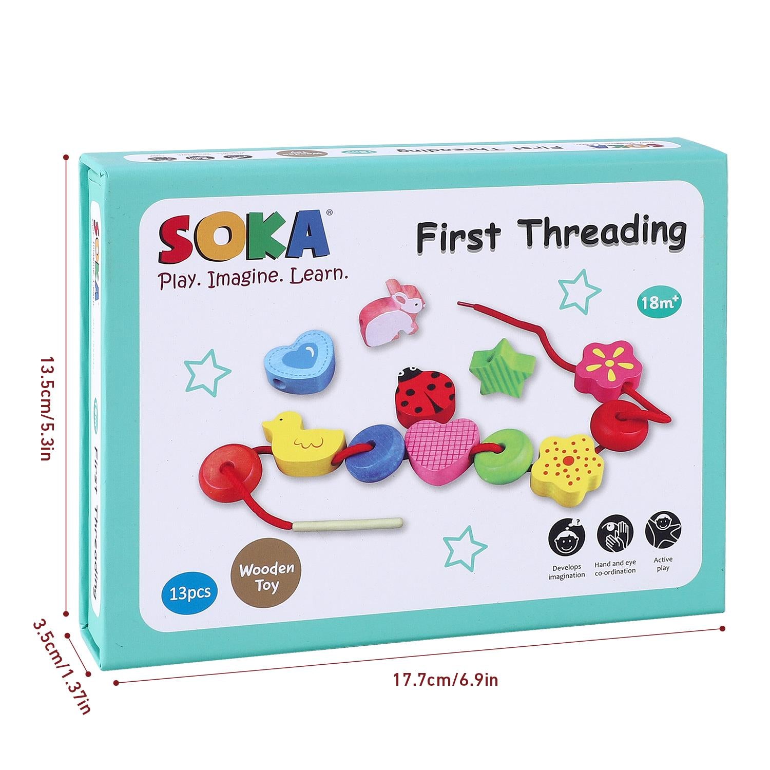 SOKA First Threading Colourful Lacing Blocks for Kids