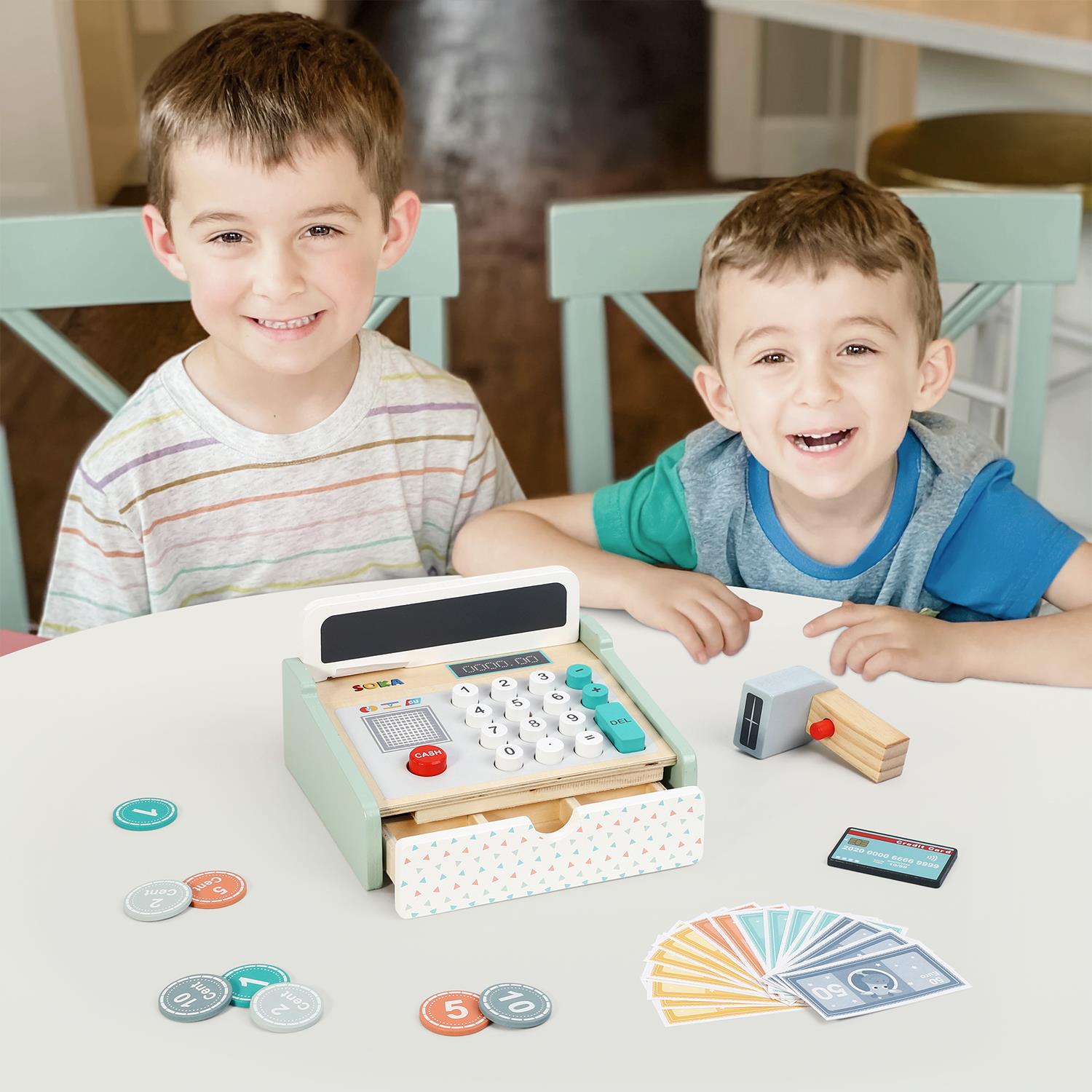 SOKA Play Imagine Learn Wooden Cash Register Playset