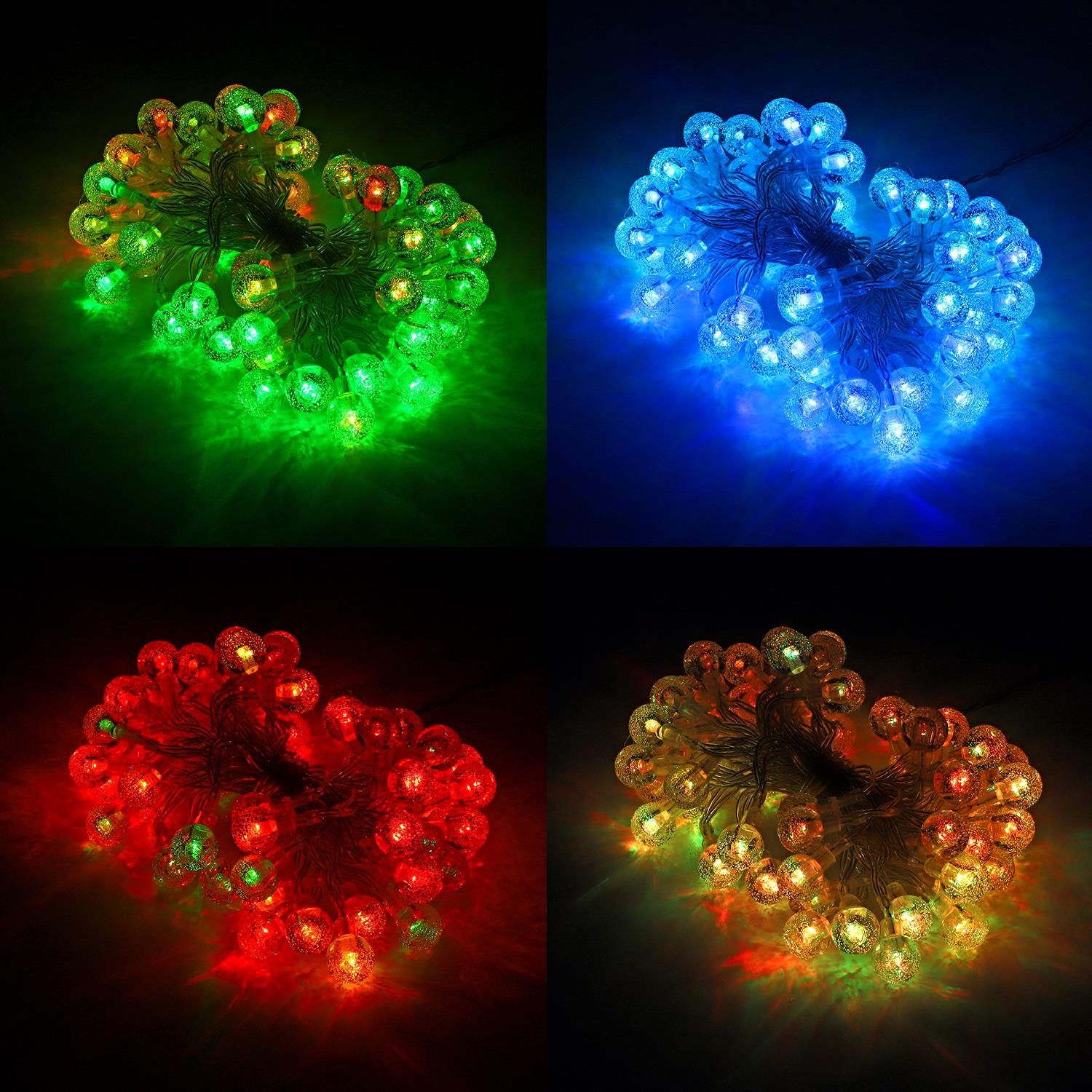 Vinsani 26ft 60 LED Globe Fairy String Lights, Battery Operated, 7 Lighting Modes, IP67 Waterproof