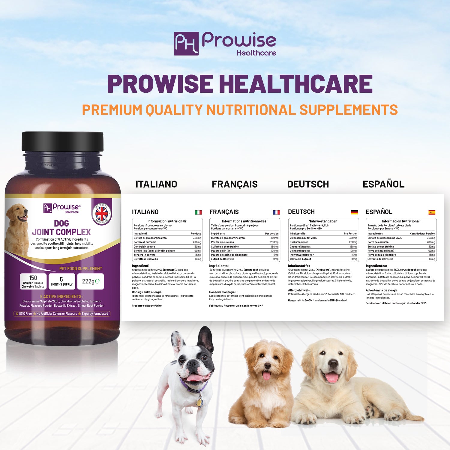 Prowise Dog Joint Support Chewable Tablets, 150 Tablets, 5 Month Supply