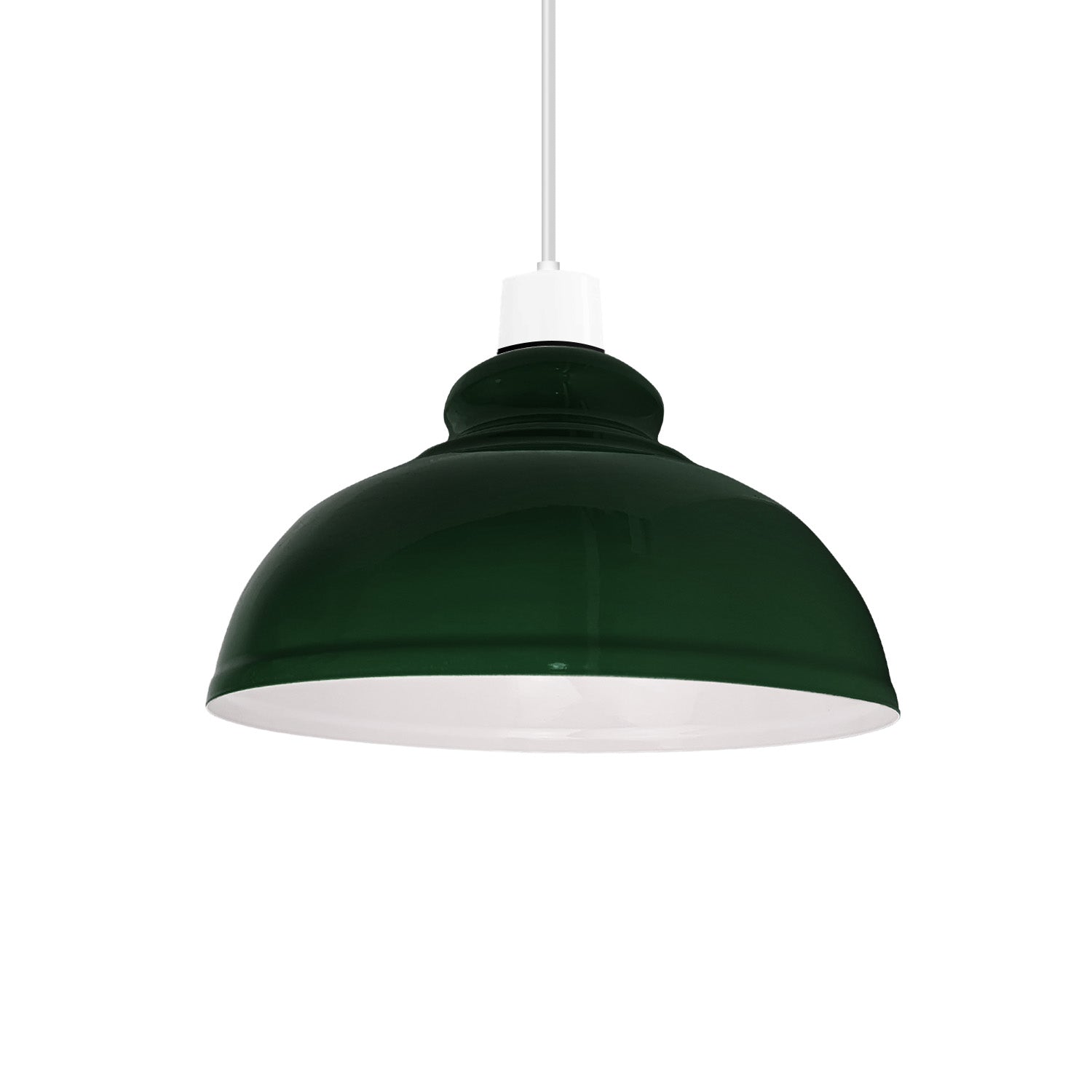 Vintage Retro Metal Pendant Lampshade, Curvy Shade, 29cm x 21cm, Industrial Light Shade for Bedroom, Kitchen, Home Office