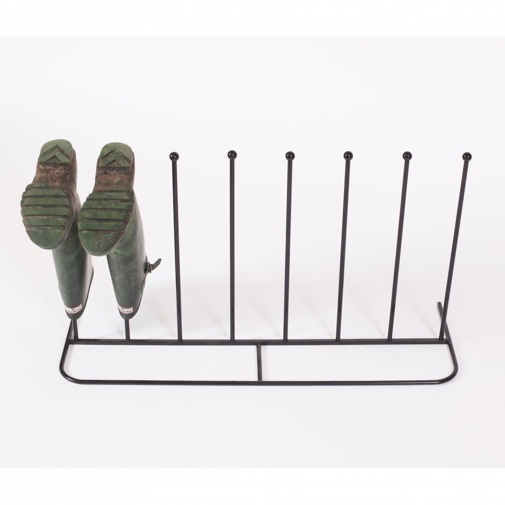Antique Style Black Powder Coated Metal Boot Rack for 4 Pairs