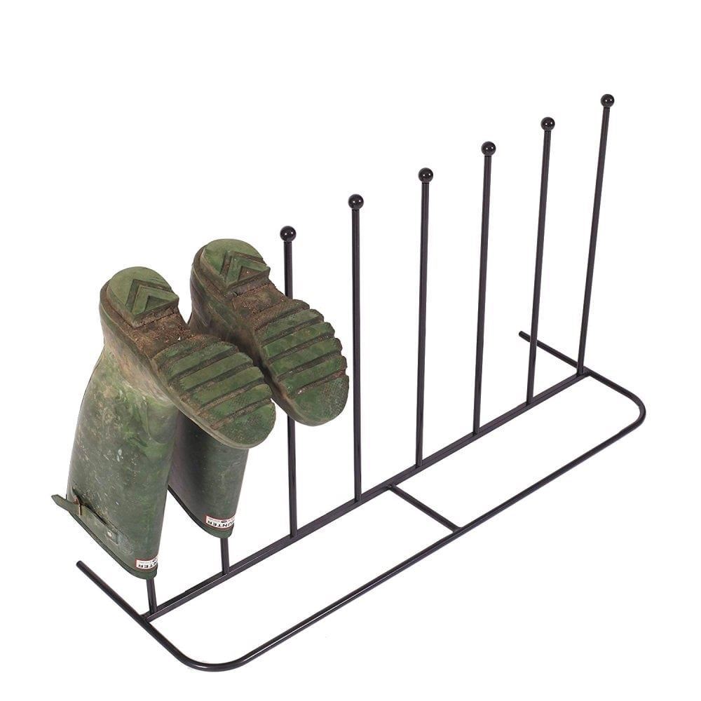 Antique Style Black Powder Coated Metal Boot Rack for 4 Pairs
