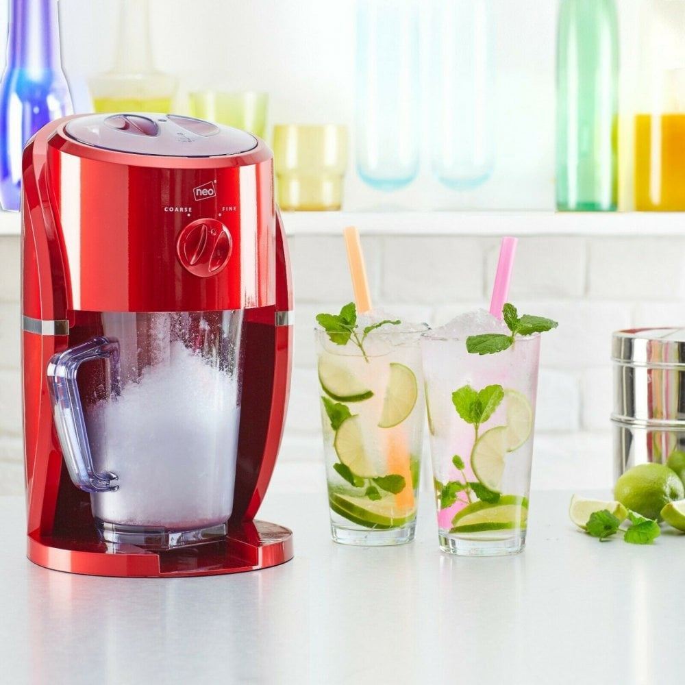 Electric Ice Crusher and Slush Machine with 2 Grinder Settings, Built-in Stirrer and 1 Litre Measuring Jug