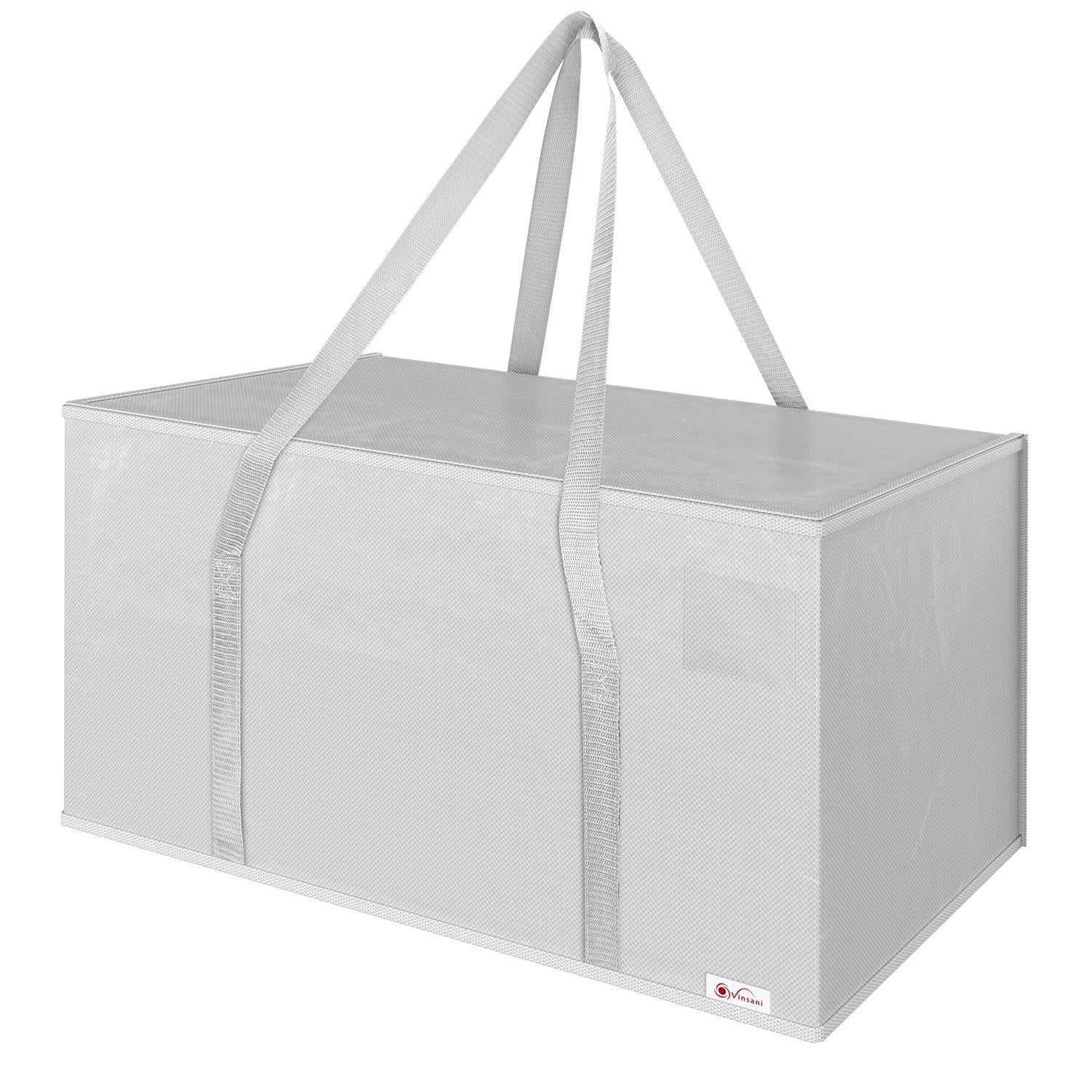 Vinsani 6 Pack Grey Large Moving Bags with Zipper Handles