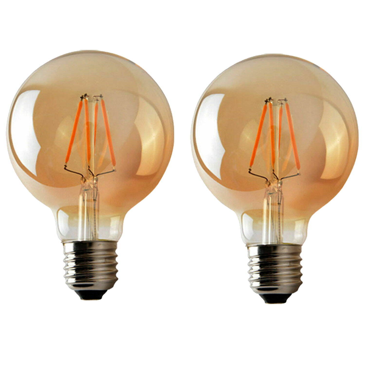2Pack E27 LED Edison Dimmable Vintage Amber Glass Warm white 2700K Light Bulbs ,