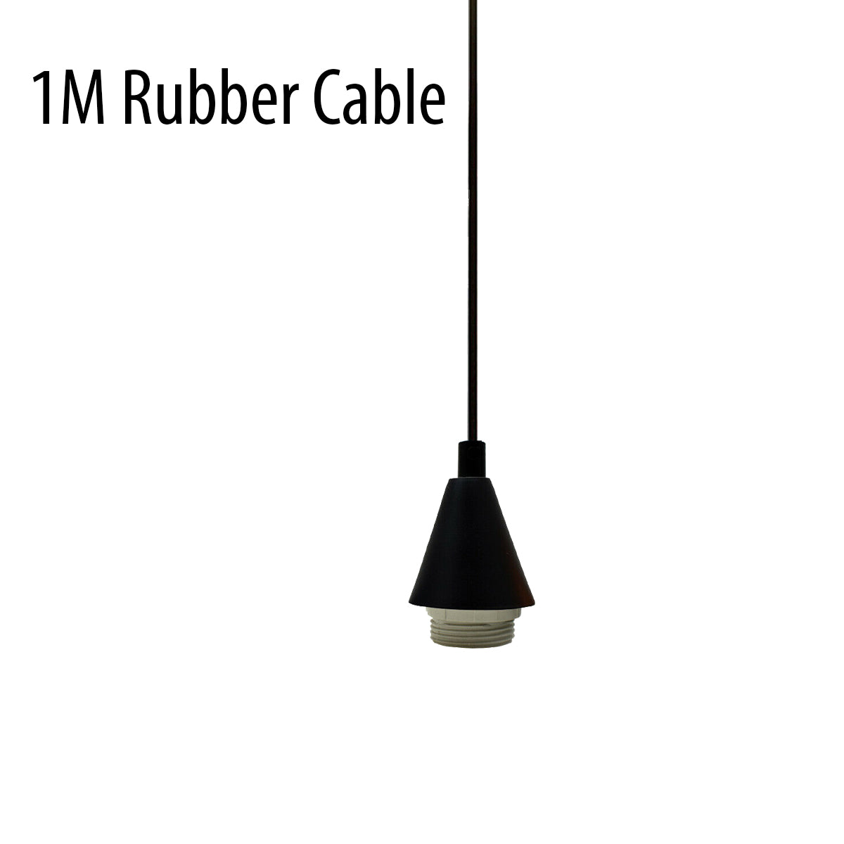 Black E27 Pendant Light Fitting Set with Ceiling Rose and Cable