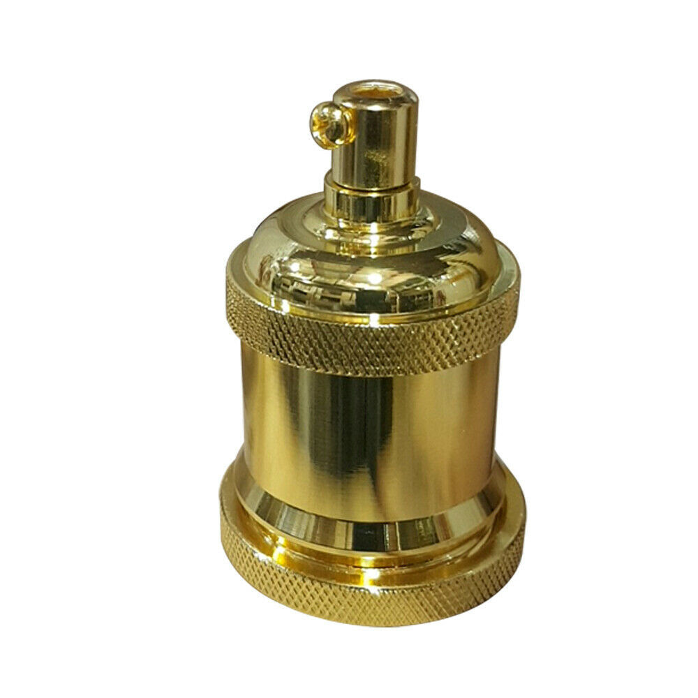 French Gold E27 Aluminum Lamp Bulb Holder for Vintage Edison Filament Bulbs