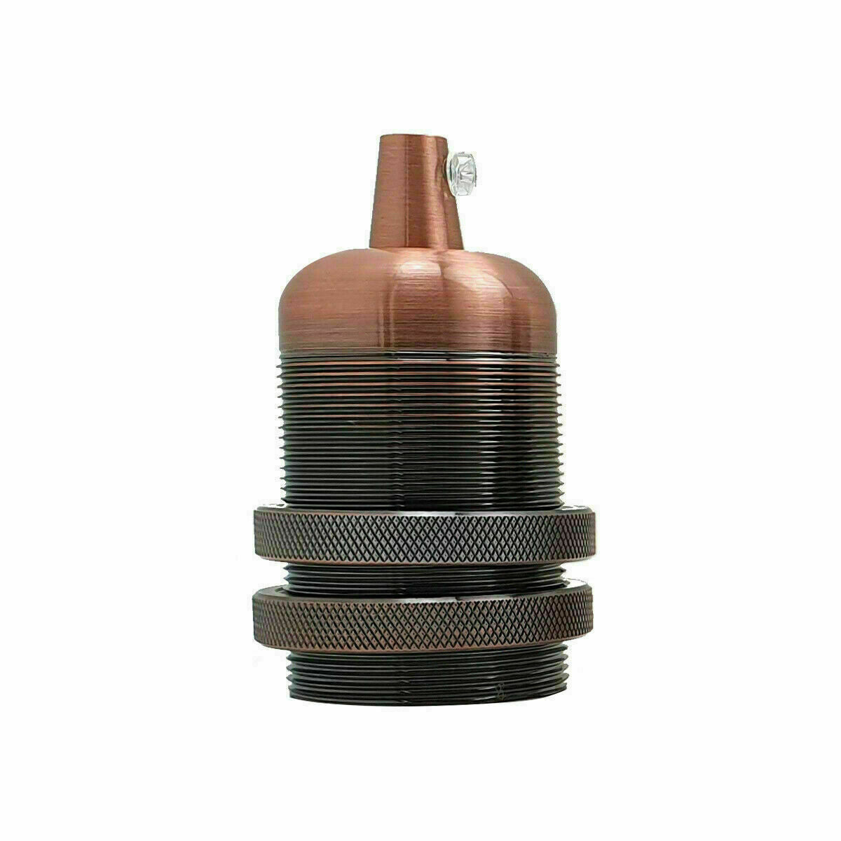 Copper E27 Ceramic Light Bulb Holder with Ring, Copper Metal Lamp Holder