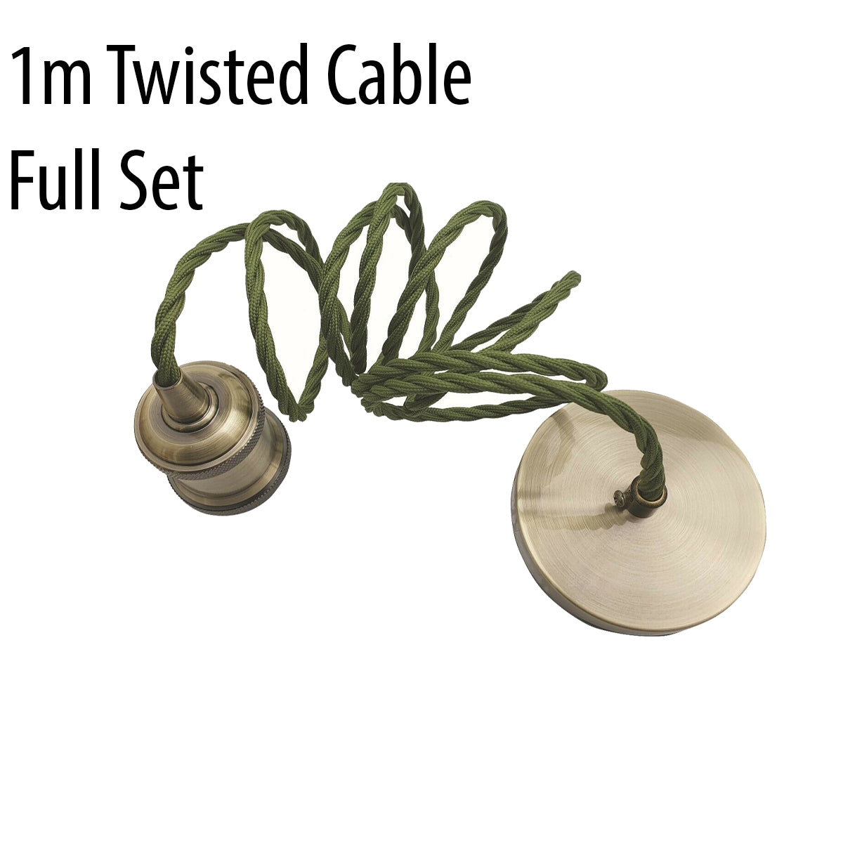 1m Twisted Cable Vintage E27 Bulb Holder Pendant Kit