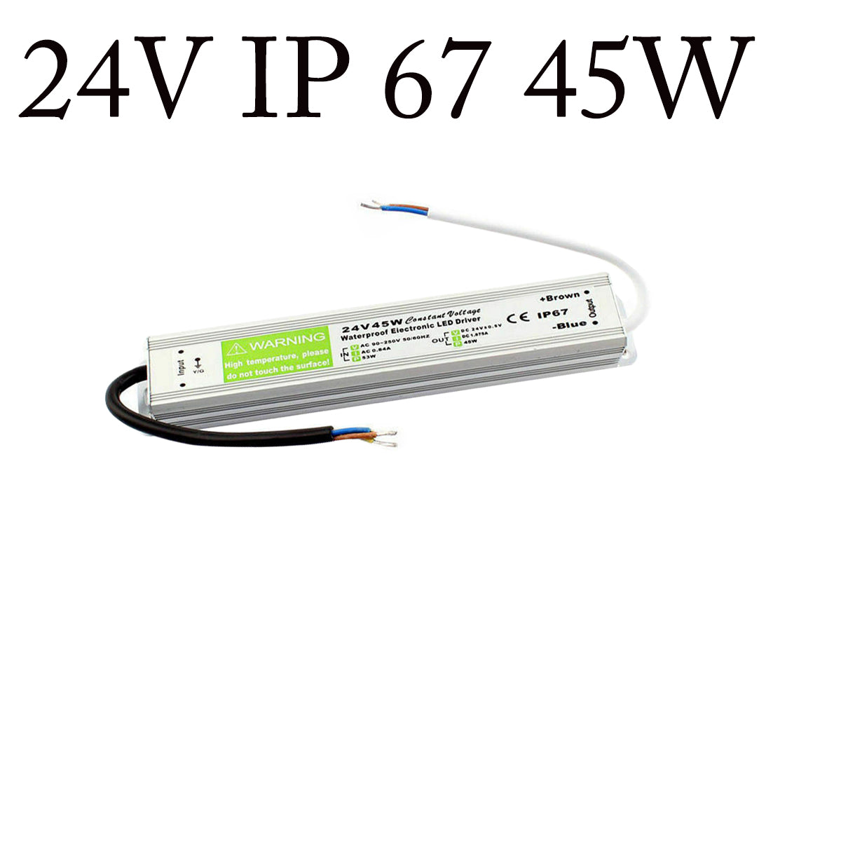 DC24V IP67 Waterproof 45W Constant Voltage LED Driver Power Supply Transformer