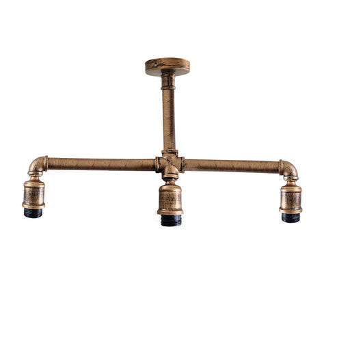 Vintage Industrial 3 Head Pipe Pendant Ceiling Light E27